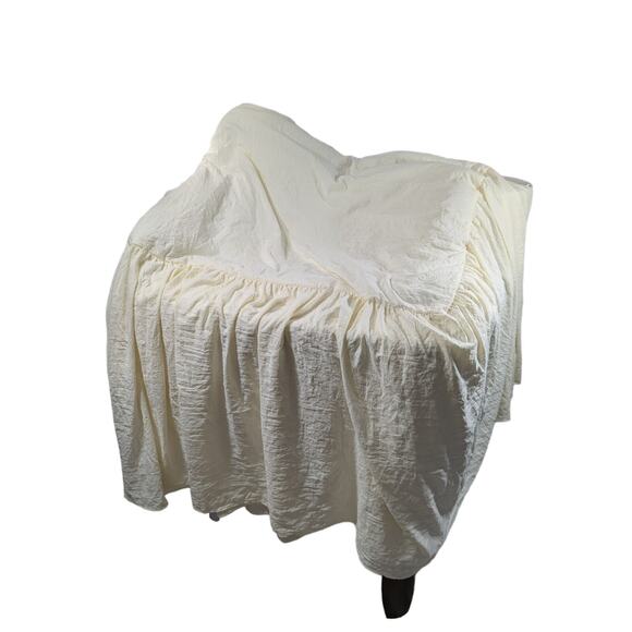 LUSH DECOR! SHABBY CHIC BUTTER YELLOW SKIRTED BEDSPREAD, COMFORTER, QUILT! SZ QN - Picture 3 of 10